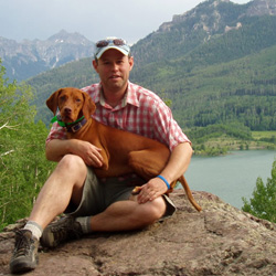 Aaron and his girl Lola at Silver Jack Reservoir