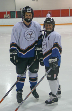 Aaron and Mel ice hockey team Pucking Goats