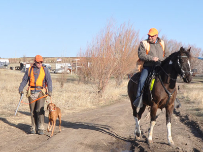Aaron and Thunder head to line for a shot at a Master Hunter pass