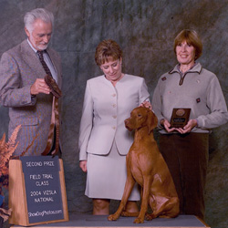 Kosmo places 2nd at VCA 2004 Nationals Field Trial class