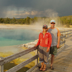 Mel and Aaron enjoying West Yellowstone Park