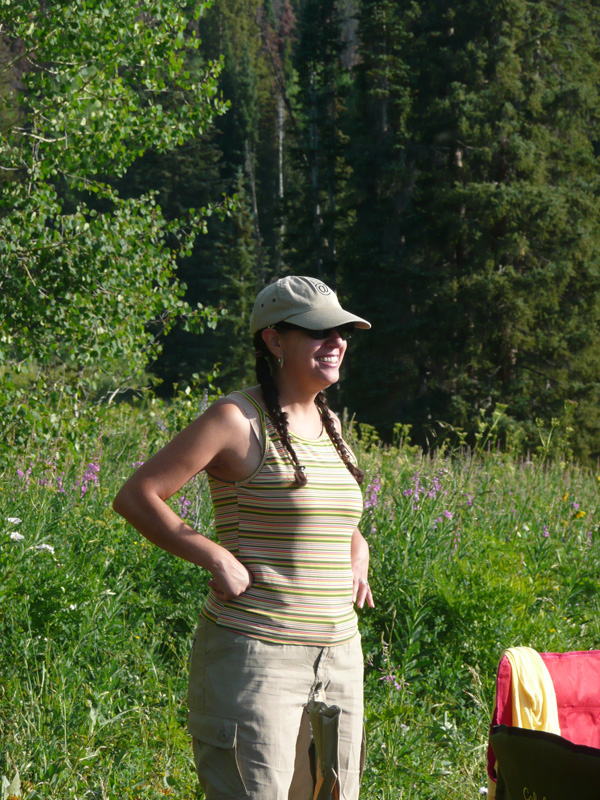 Becky surviving the brutal camping conditions - Steamboat Springs, Colorado