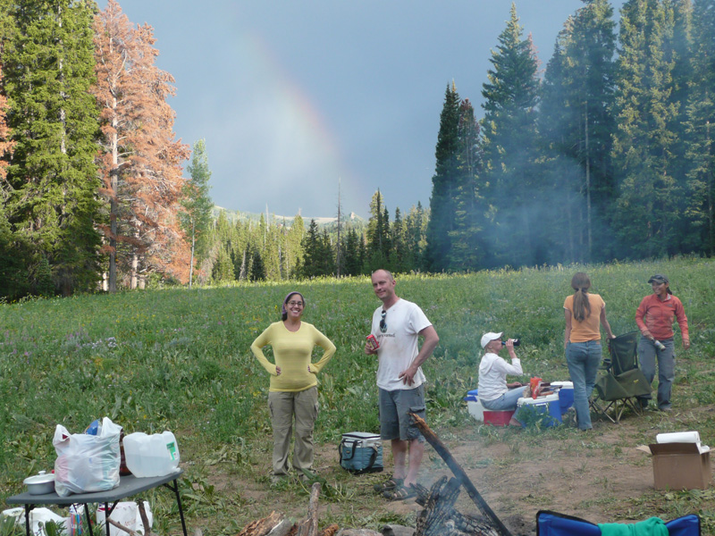 Rainbow over campsite - Steamboat Springs, Colorado