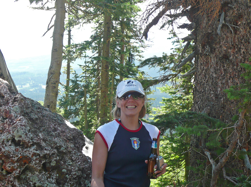 Cool chick Amy sluggin' an ice cold one - Steamboat Springs, Colorado