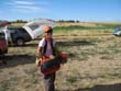 Mel geared up to work bird dogs