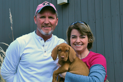 Blue Boy, Miles, goes home with Randy and Jennifer